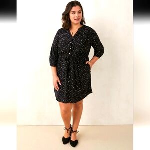 Penningtons Black dot pattern Fit and Flare Dress Size 3x